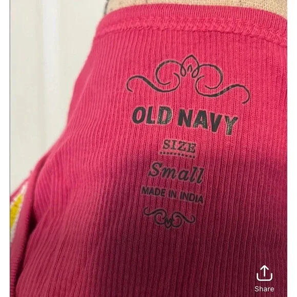 NWT small pink tank top old navy beaded 1549 - Picture 3 of 4